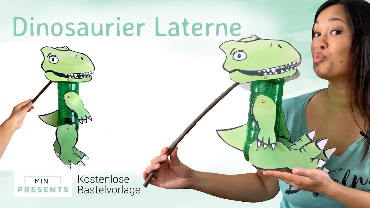 DIY Dinosaurier Laterne basteln | Upcycling Dino Laterne selber machen | mini-presents.blog