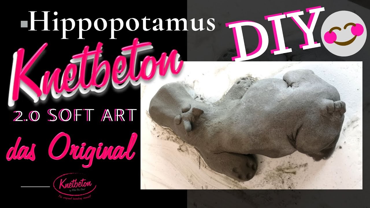 DIY Inspiration ????Hippo Idee zum Selbermachen aus Knetbeton 2.0 Soft Art