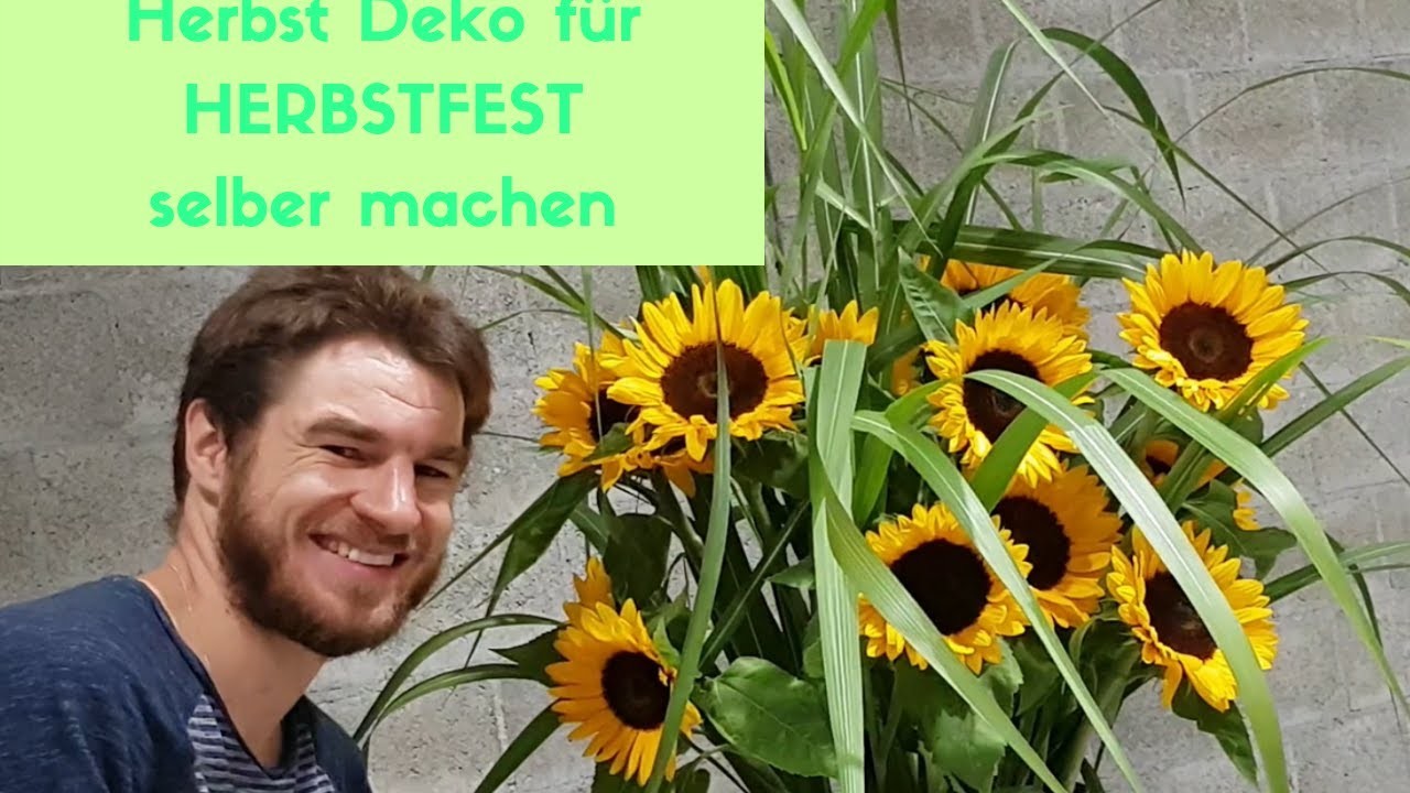 GROSSE HERBST DEKO - DIY Anleitung Milchkanne mit Sonnenblumen füllen - DEKOIDEE HERBSTFEST