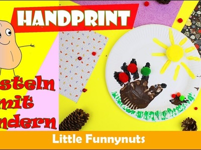 Handprint Igel | Basteln mit Kindern | Herbst DIY | Little Funnynuts