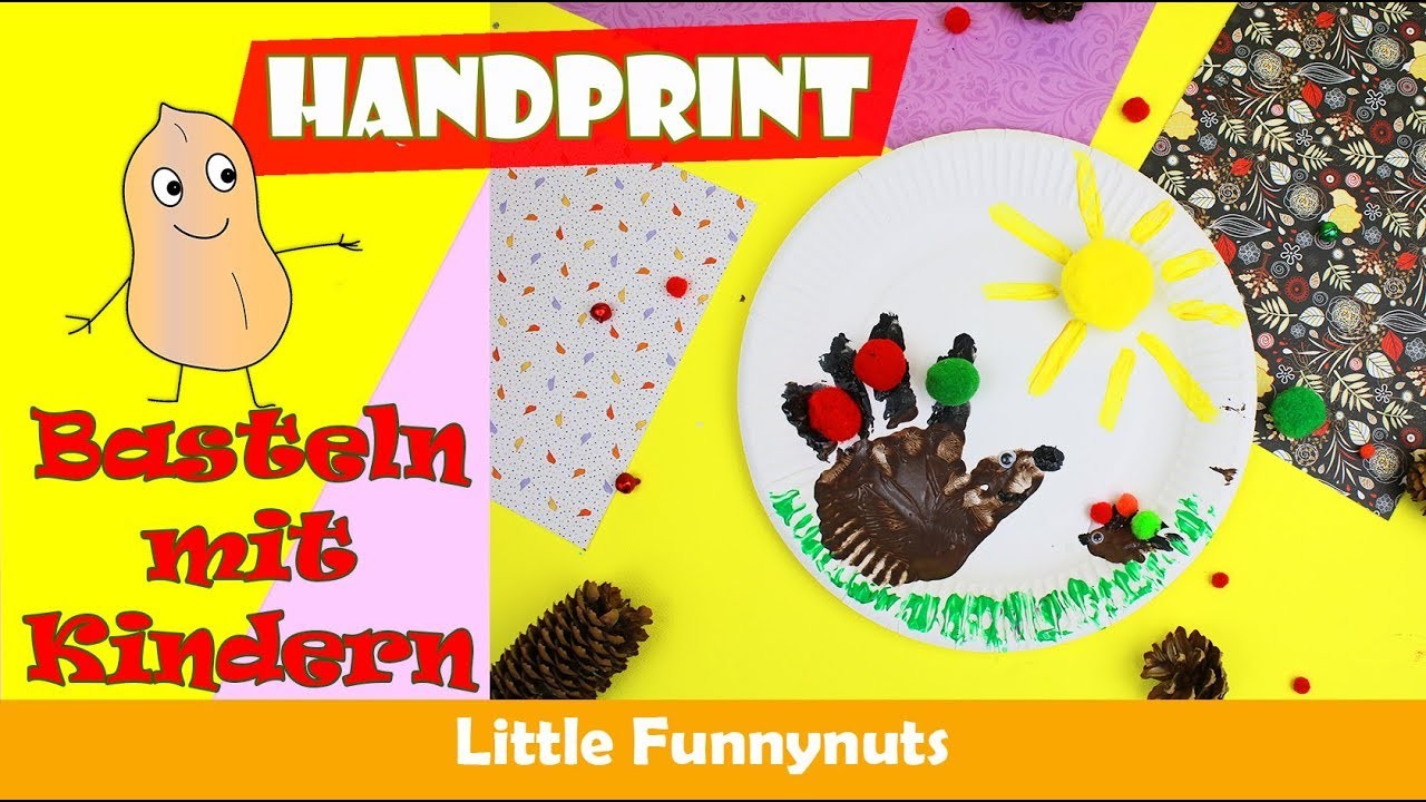 Handprint Igel | Basteln mit Kindern | Herbst DIY | Little Funnynuts