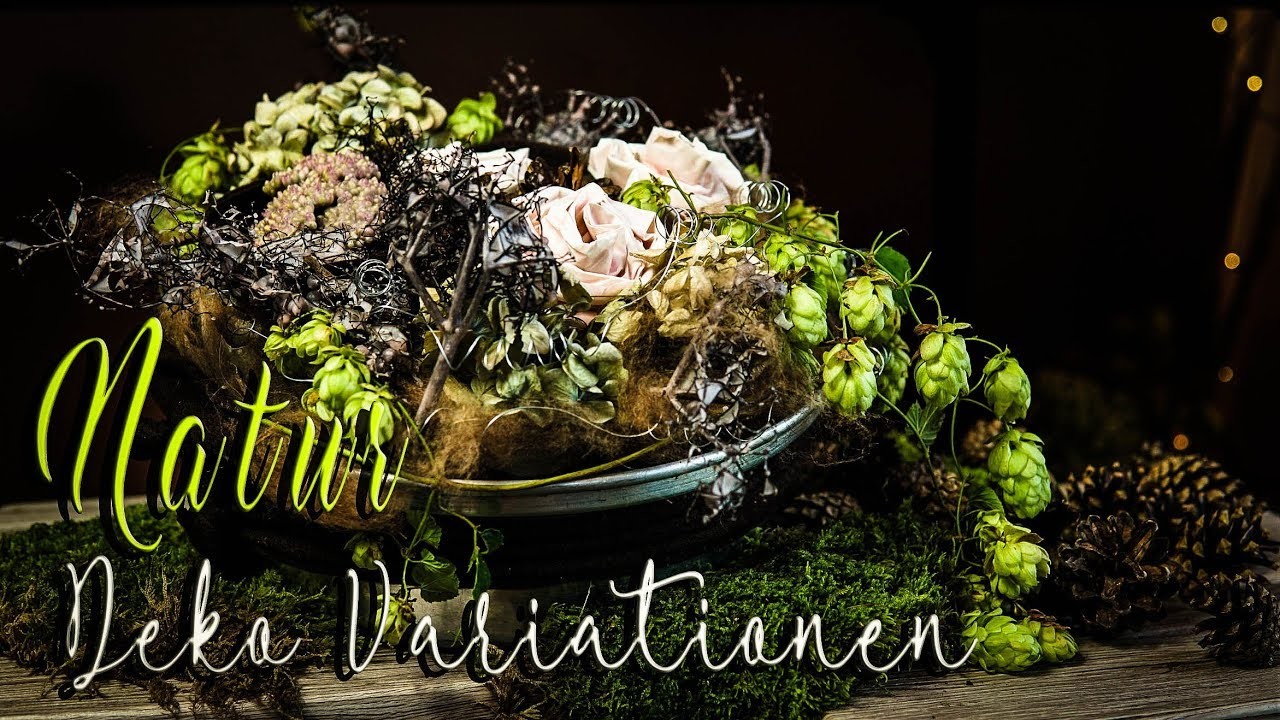 ❇Herbstliche NATUR Gesteck DEKO Variationen DIY | mit gewachsten Rosen aus Papier