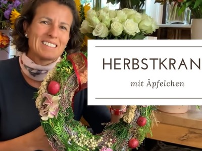 ROSA HERBSTKRANZ mit Äpfelchen &  Hortensie  DIY-Anleitung zum selber machen basteln