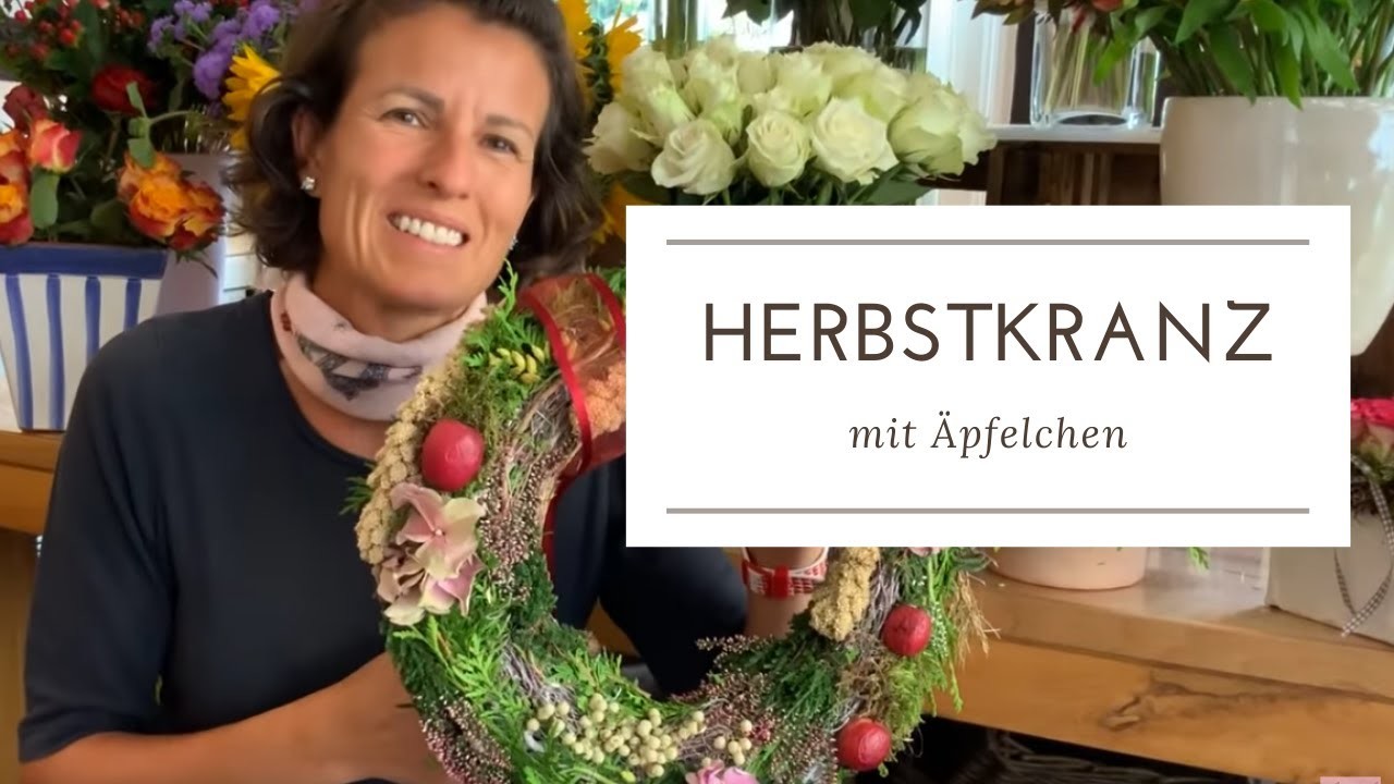 ROSA HERBSTKRANZ mit Äpfelchen &  Hortensie  DIY-Anleitung zum selber machen basteln