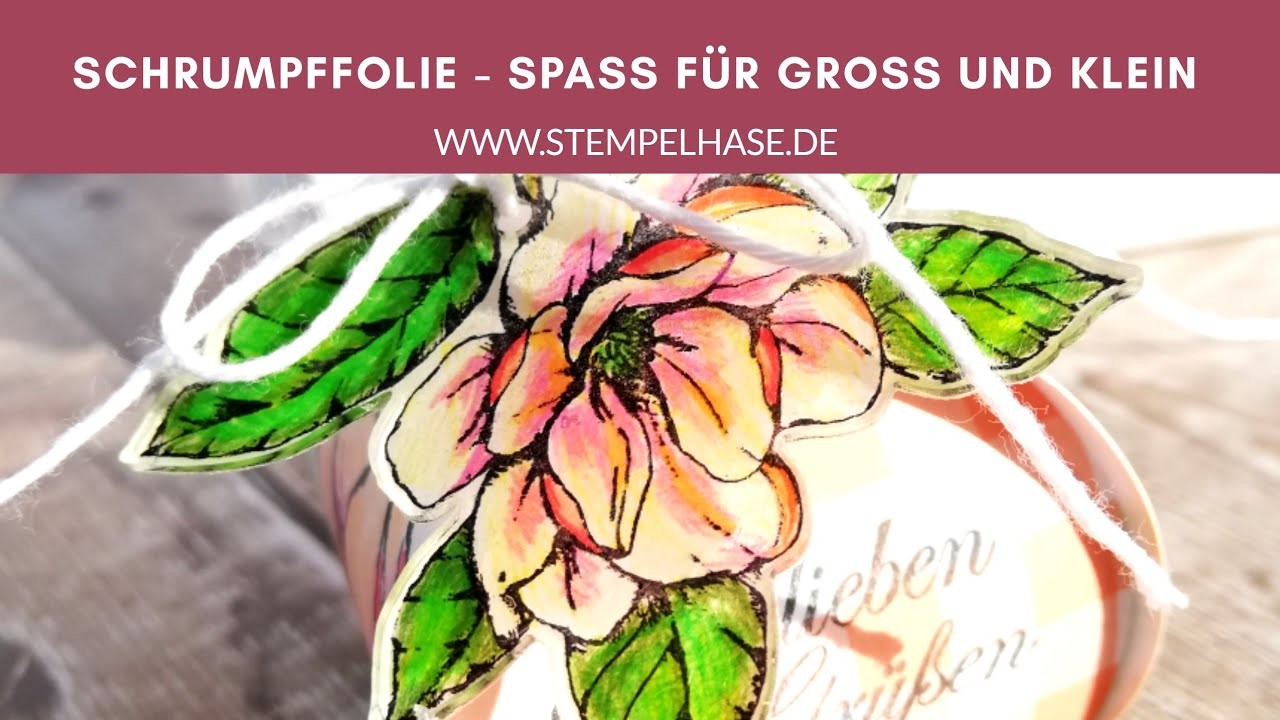 Schrumpffolie ❤️ Basteln mit Kindern ❤️ Magnoliengruss ❤️ Mini-Zierschachtel ❤️ Stampin´Up!