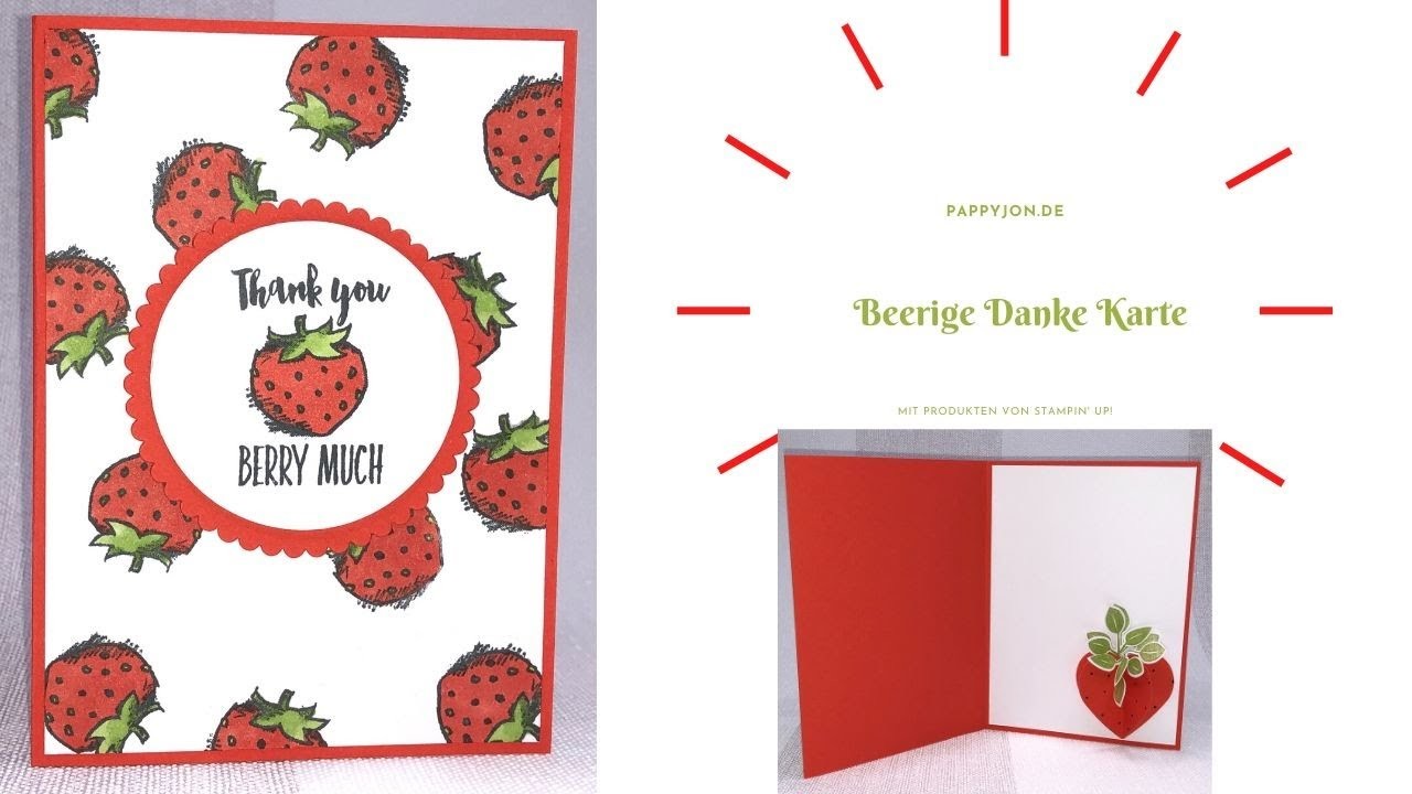 Beerige Danke Karte | Stampin' Up! | Pappyjon.de | Anleitung | Tutorial | Berries Thank you card