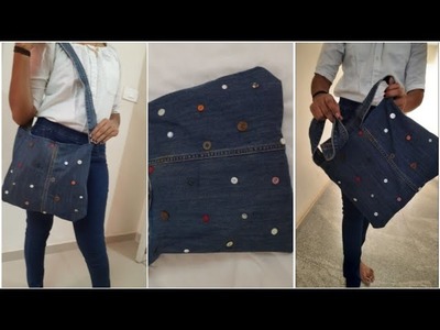 Handbag From Old Jeans. Jeans Hacks. Jeans DIY