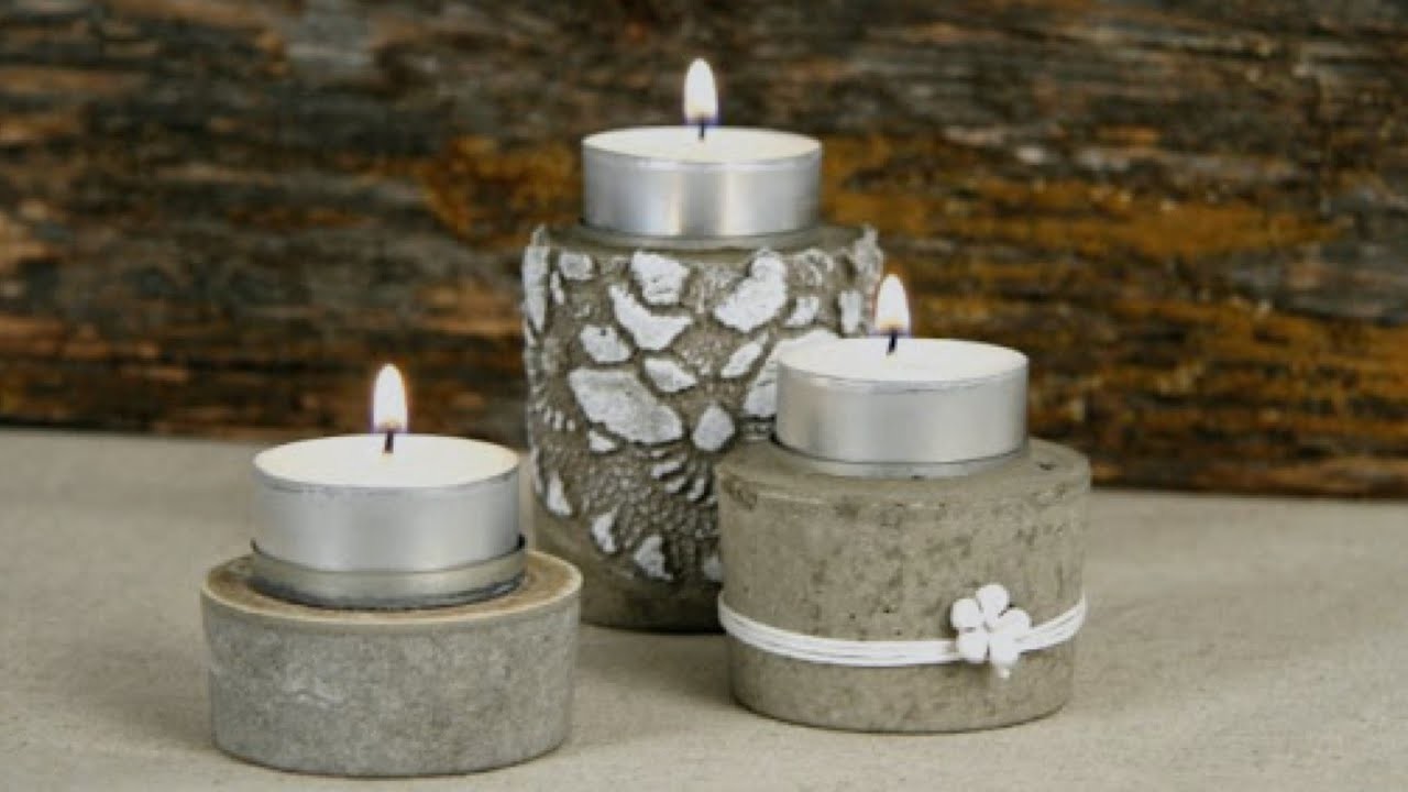 Kerzenständer aus Beton selber machen - Kreativ Hacks