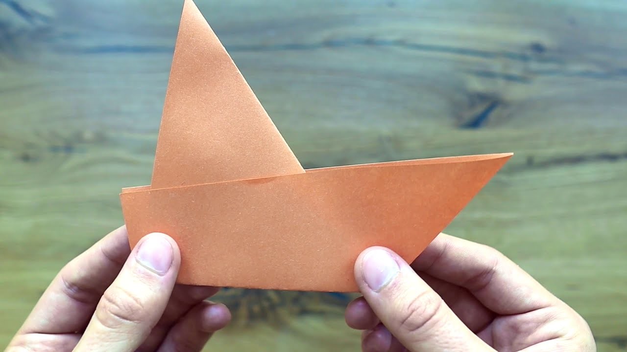 Origami Boot falten einfache Anleitung - Allerlei Channel