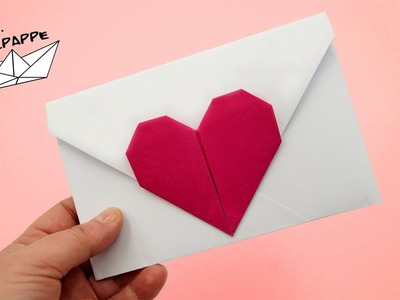 Origami Briefumschlag mit Origami Herz basteln als Muttertagsgeschenk