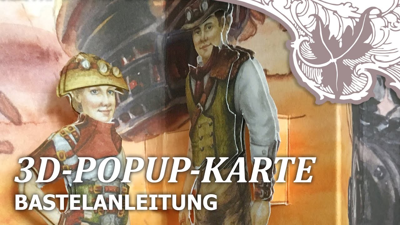 Bastelanleitung - Steampunk Popup-Karte basteln mit Familie Steampleton | pappnoptikum
