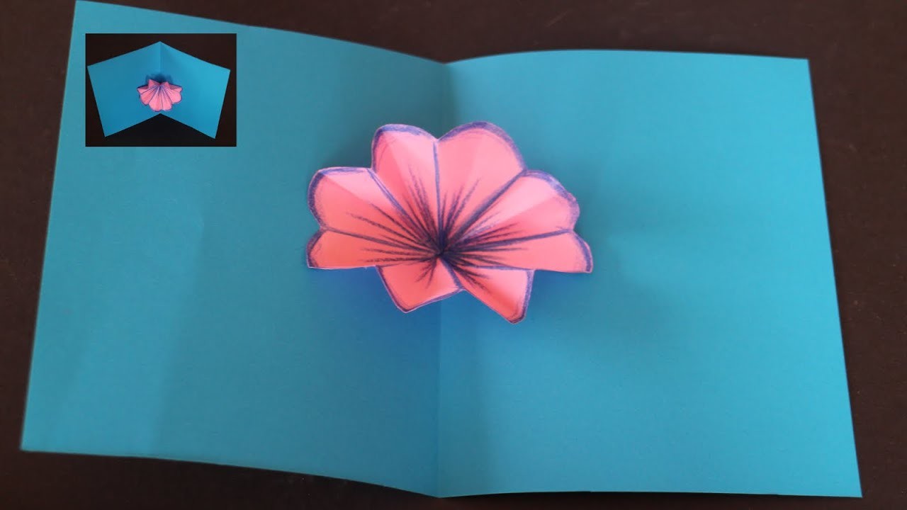Basteln mit Papier 'Pop up' Karte Blume für Muttertag, Geburtstag & Ostern [W+]