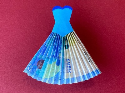 Geldscheine falten: Kleid - Brautkleid aus Geld falten zur Hochzeit - Geldgeschenke basteln