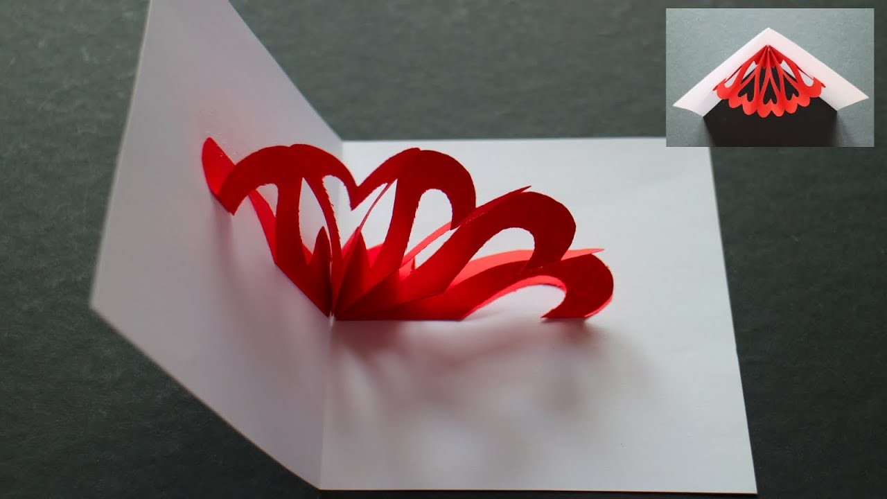 Herz Pop up Karte selber machen mit Papier für Muttertag, Geburtstag, Weihnachten & Hochzeit [W+]