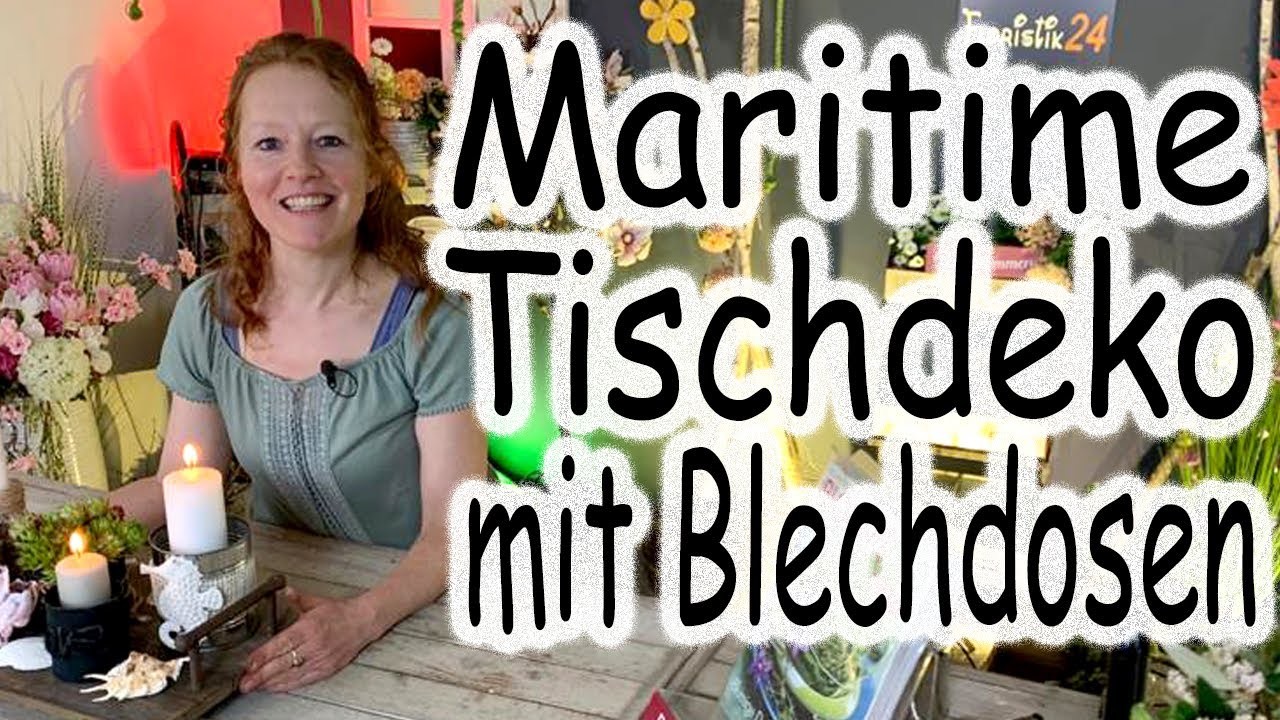 Maritime Sommerdeko | Upcycling-Idee mit Blechdosen | Deko Sukkulenten und Muscheln | Floristik24