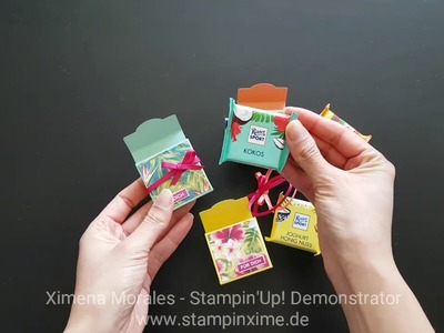 Schokolade Verpackung mit  das Designerpapier Tropenreise von Stampin'Up!