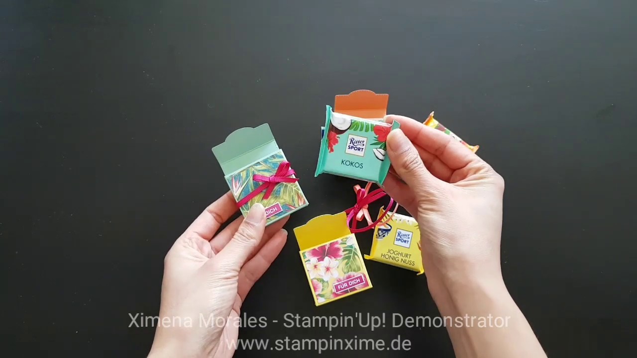 Schokolade Verpackung mit  das Designerpapier Tropenreise von Stampin'Up!