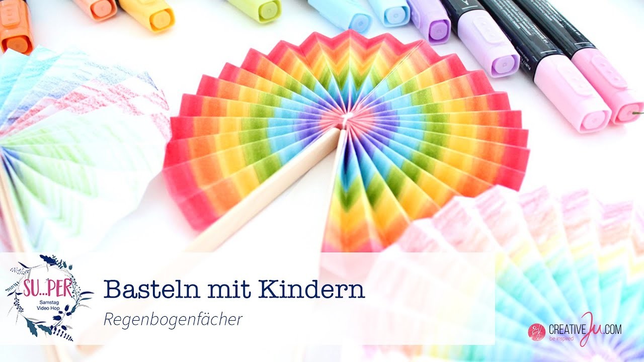 SUper Samstag Video Hop #17 – Basteln mit Kindern | Regenbogenfächer