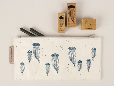 Tutorial - Stiftemäppchen aus Tyvek® mit Quallen bestempeln