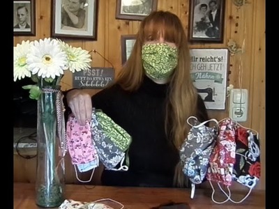 6 DIY-NÄHEN:  Mund-Nasen SCHUTZ-Masken  WENDEMASKEN. für Groß & Klein, paßgenau LEICHT & SCHNELL