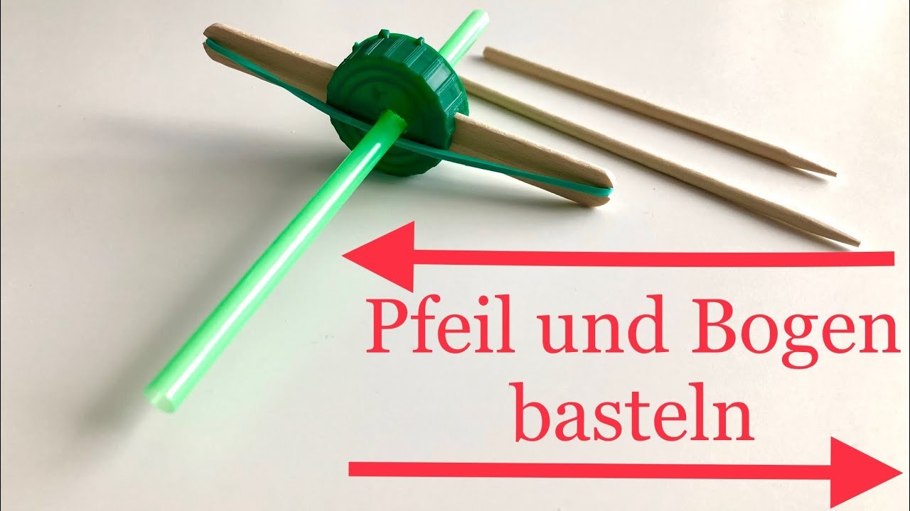 Basteln: Pfeil und Bogen basteln mit Eisstielen - How to make a bow with popsicle sticks DIY toys