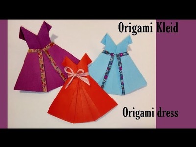 DIY Origami Dress  Geschenk zum Muttertag Платье оригами подарок из бумаги