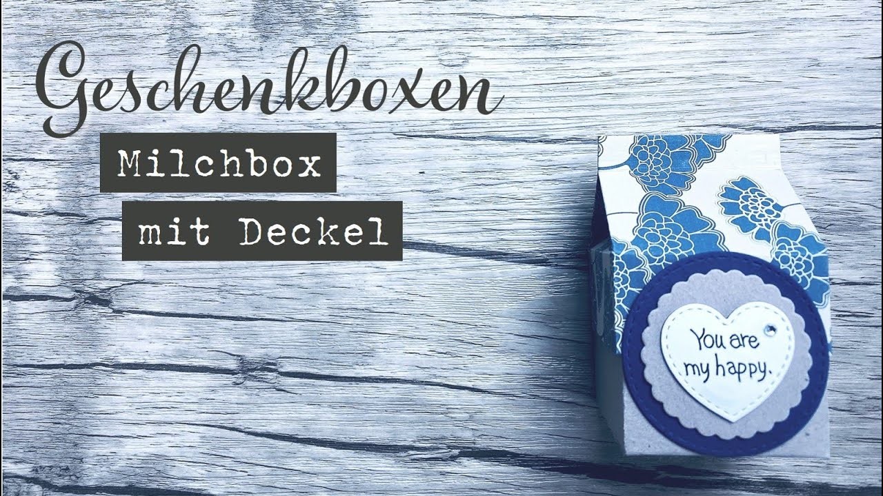 Geschenkbox Milchtüte mit Deckel mit dem Falz- und Schneidebrett basteln