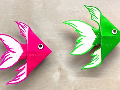 Origami Fisch basteln mit Papier ???? Einfache Origami Tiere falten - Lustige Geschenke selber machen