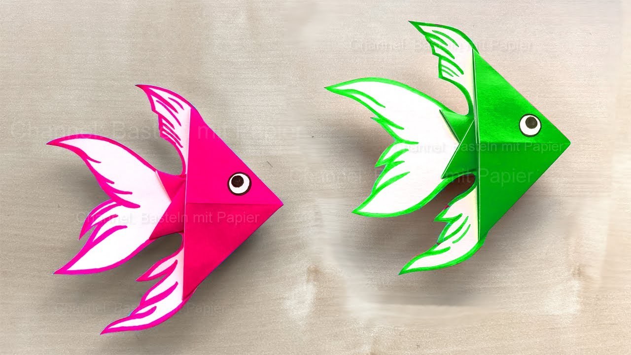 Origami Fisch basteln mit Papier ???? Einfache Origami Tiere falten - Lustige Geschenke selber machen