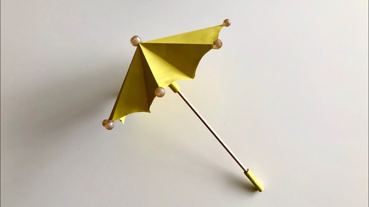 Origami Regenschirm basteln - How to make a paper Umbrella that opens and closes