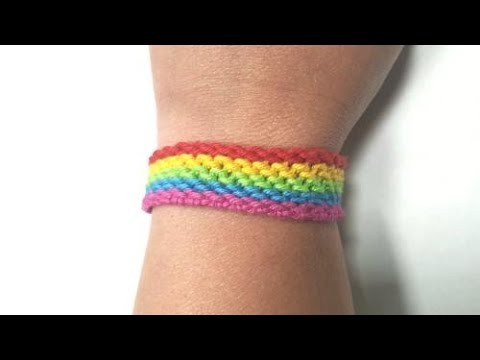 Armband knüpfen mit Längsstreifen | Regenbogenarmband | Freundschaftsarmband