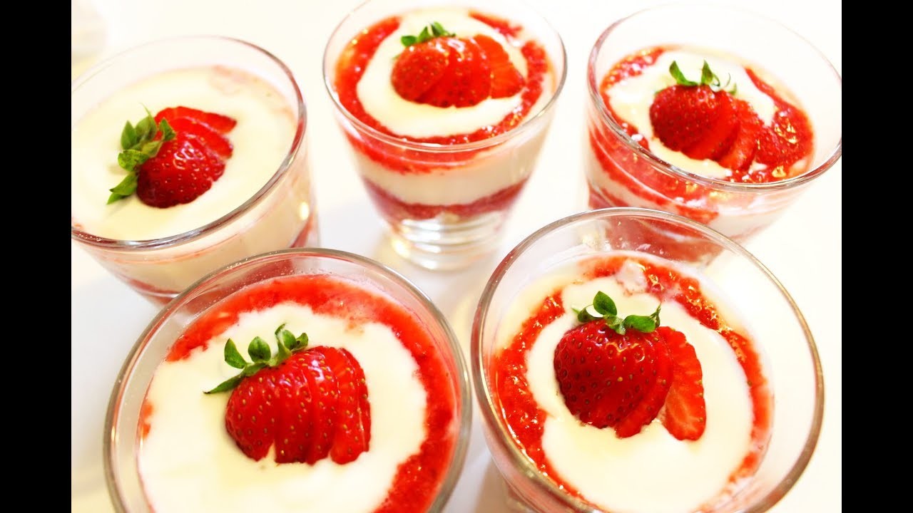 Dieses Einzigartige Erdbeeren Joghurt Dessert wird dir Schmecken ! - Delicious Strawberry Dessert !