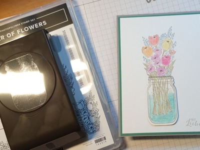 Glückwunschkarte mit dem neuen Produktpaket Jar of Flowers von stampin up