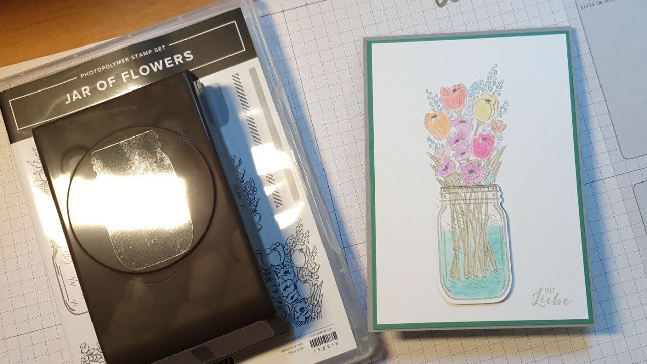 Glückwunschkarte mit dem neuen Produktpaket Jar of Flowers von stampin up