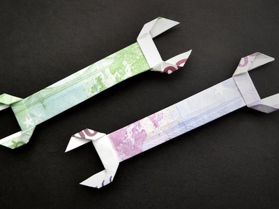 Origami SCHRAUBENSCHLÜSSEL Euro Geldschein GELD FALTEN | Money Origami WRENCH Euro bills | Tutorial