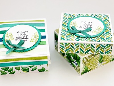Schachtel mit Deckel basteln-Geschenkbox aus Papier selber machen-Kiste basteln-DIY