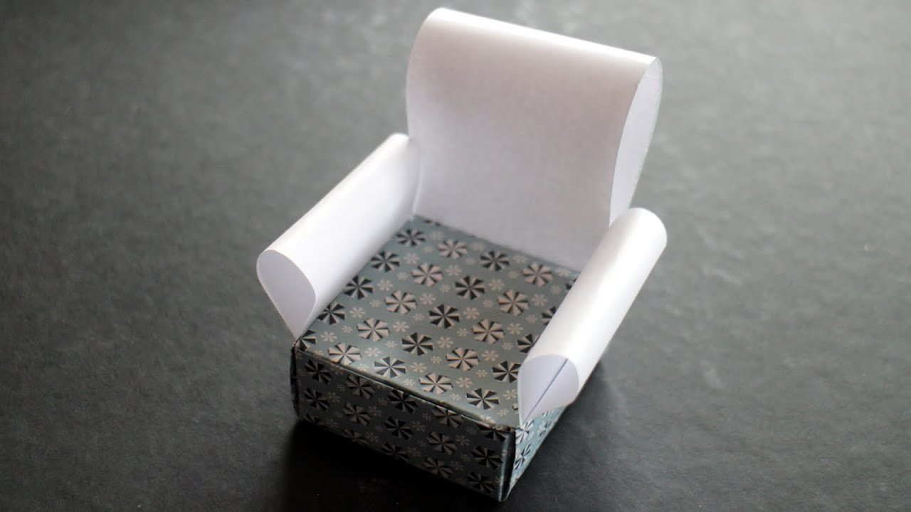'Sessel' aus Papier falten für Dekoration oder Schachtel [W+]