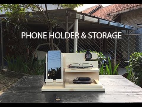 WOODEN PHONE HOLDER & STORAGE