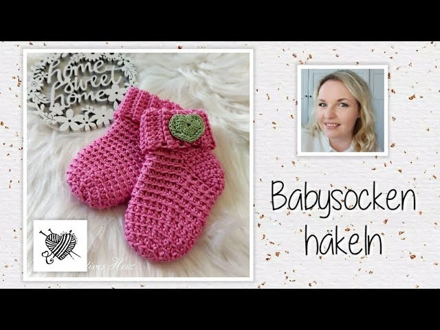Babysocken häkeln. crochet baby socks (with english subtitle) - Mein kreatives Herz