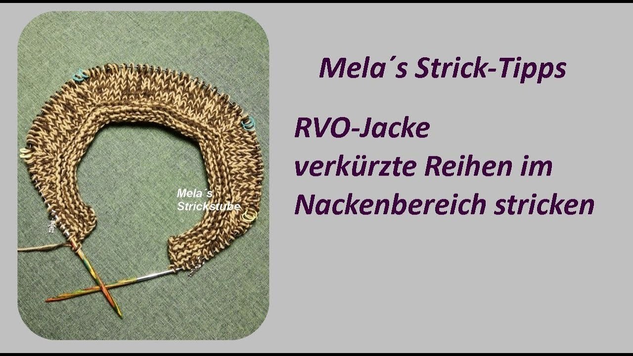 RVO-Jacke, verkürzte Reihen im Nackenbereich stricken