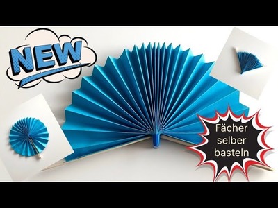 Fächer aus Papier basteln - basteln mit Papier - How to make a folding Paper Fan