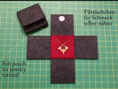Filztäschchen für Schmuck nähen tutorial.   Sewing felt pouch for jewellery tutorial