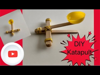 Katapult selber bauen - Spielzeug für Kinder selber machen - basteln mit Eisstielen - DIY Catapult