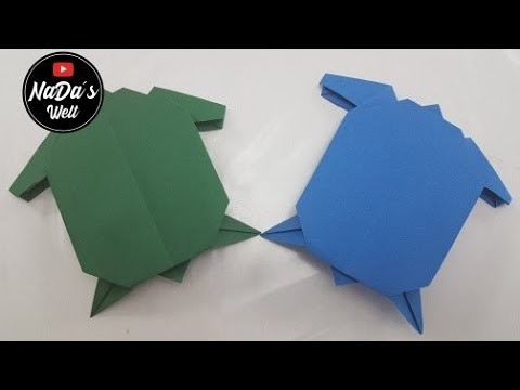 Schildkröte aus Origami Papier falten, DIY | Origami Schildkröte | Basteln & Gestalten