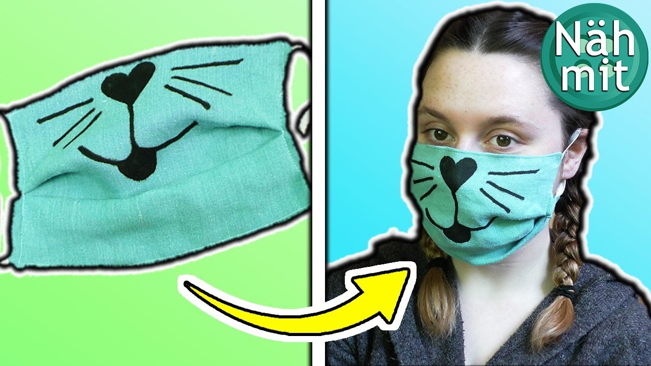 Stoffmaske nähen | Behelfsmaske mit Tiermotiv | einfach | für Kinder und Erwachsene | Näh mit mir!