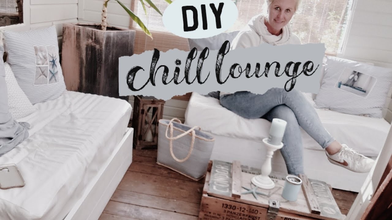 #DIY #CHILL LOUNGE #INSPIRATION BEACHHOUSE FLAIR .SITZECKE SELBER GEBAUT GARTEN SOFA.SELBSTGENÄHT