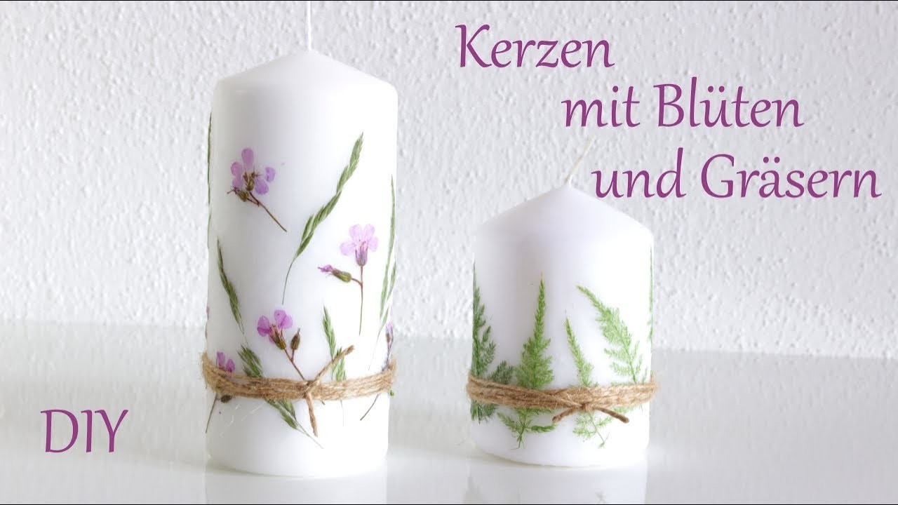 DIY | Kerzen mit Trockenblüten und Gräsern | schöne Sommerdeko | Neuigkeiten | Just Deko