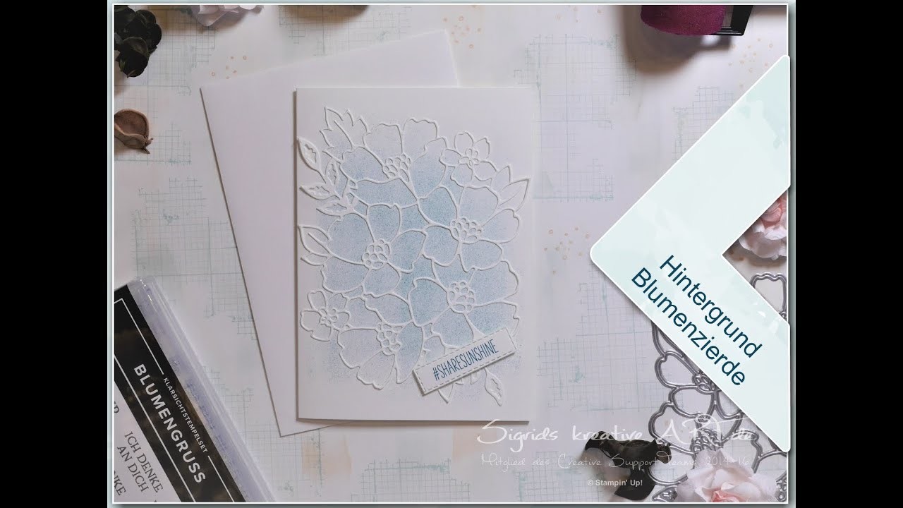 Sigrids Kreativtipp - Hintergrund mit großem Stanzmotiv (Blumenzierde)