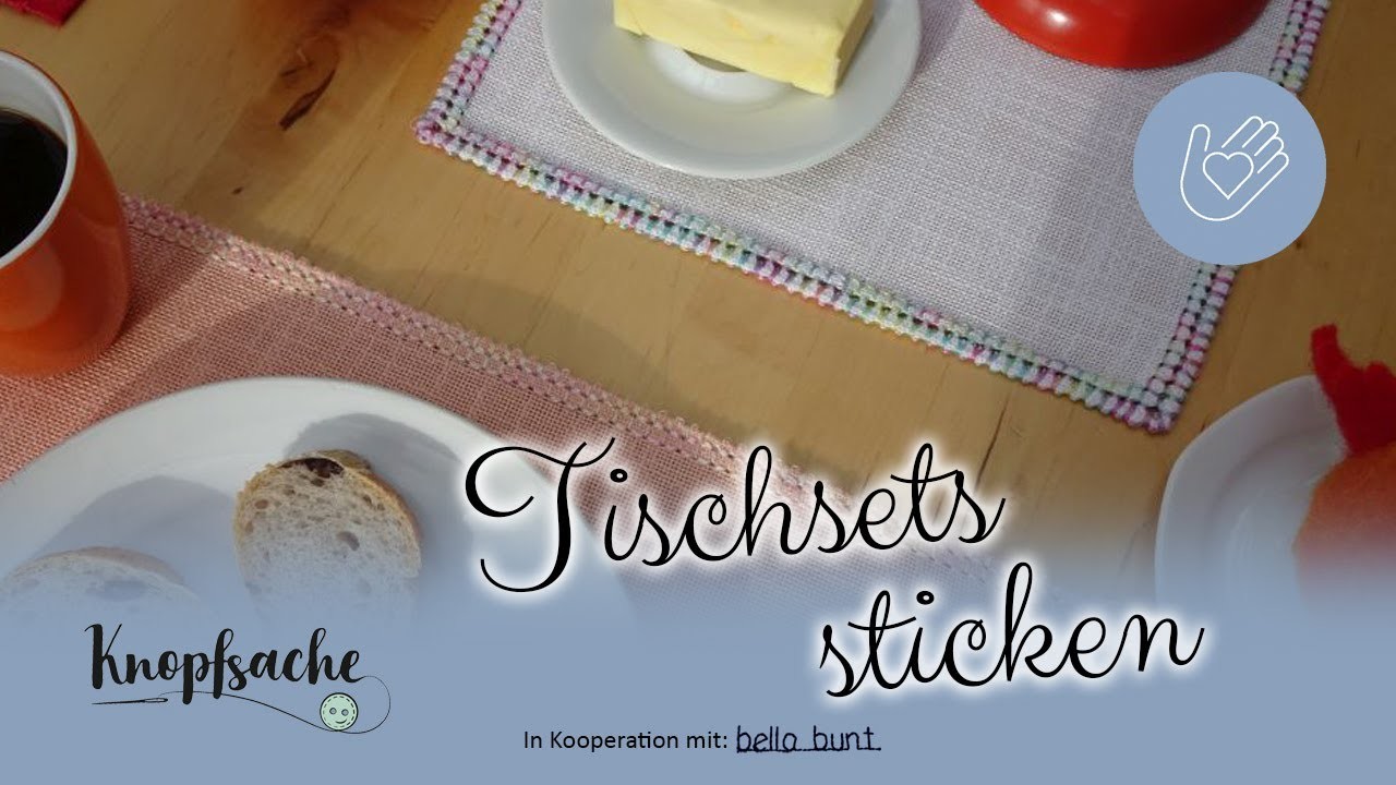 Tischsets mit Kästchenstich sticken