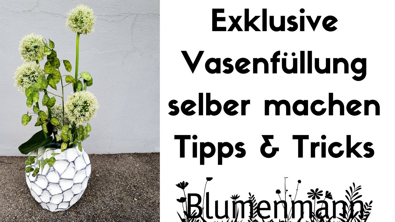 Vasenfüllung weiss - Der andere Blumenstrauss - DIY Floristik Anleitung Blumen in Vase einstellen
